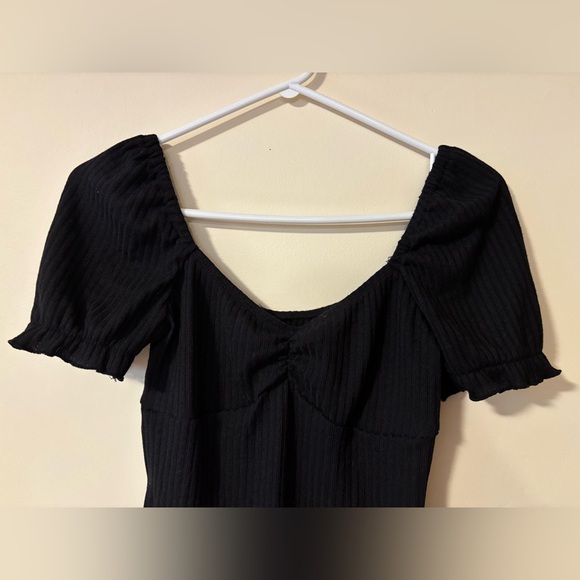 Black Ribbed Body Suit Size M - Picture 3 of 6